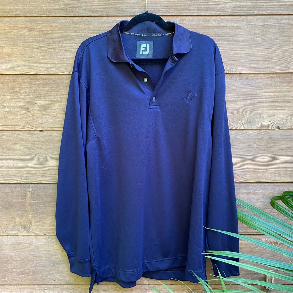 FootJoy Long Sleeve Navy Polo Shirt